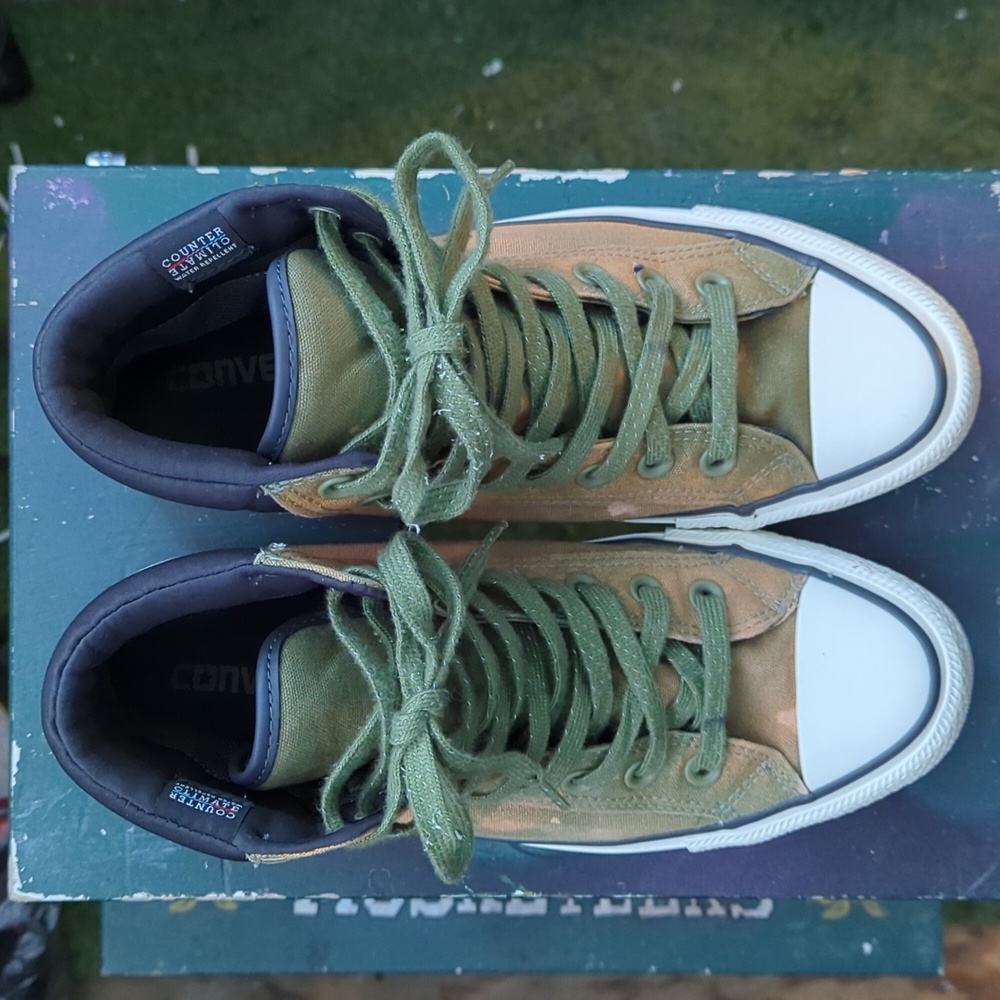 CTAS Counter Climate High Tops. 7.5M 9.5W. Green & Tan. Work boot style. - Picture 4 of 4